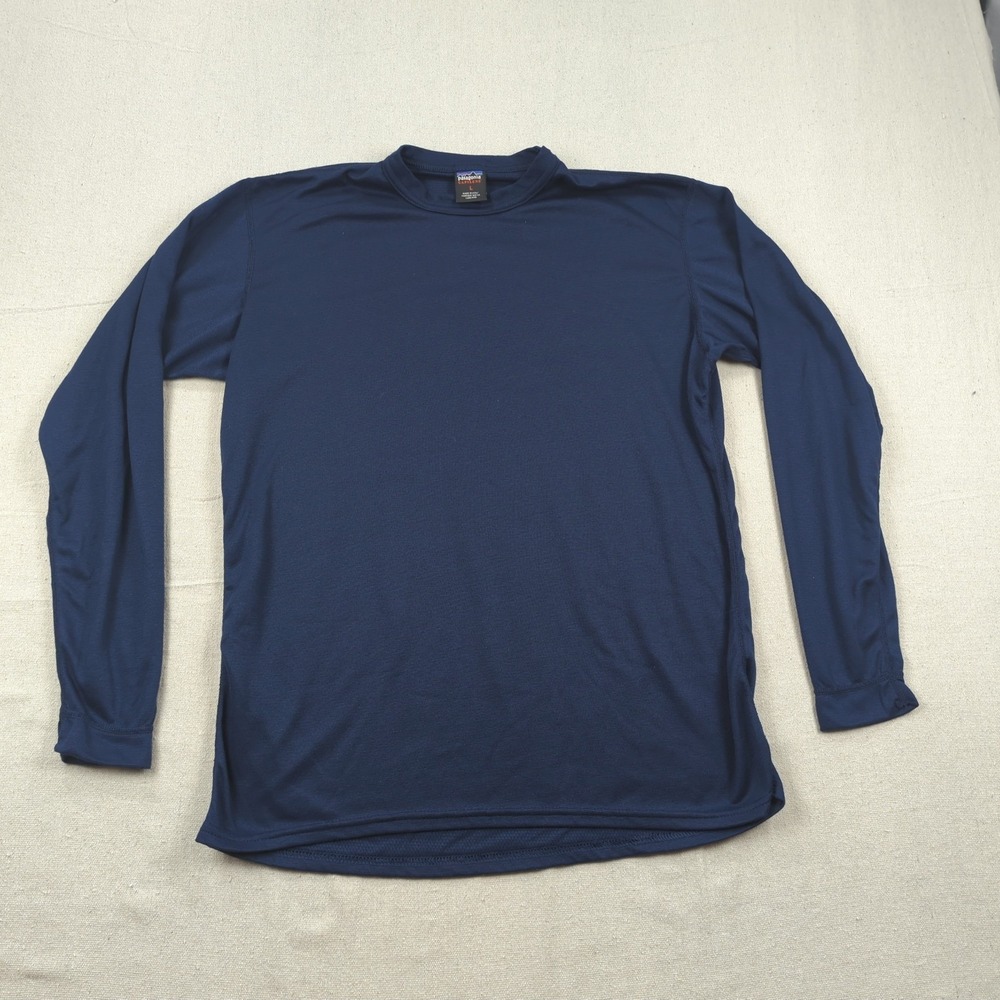 Patagonia Shirt Mens Large Blue Capilene Baselayer Outdoor Hiking Made USA